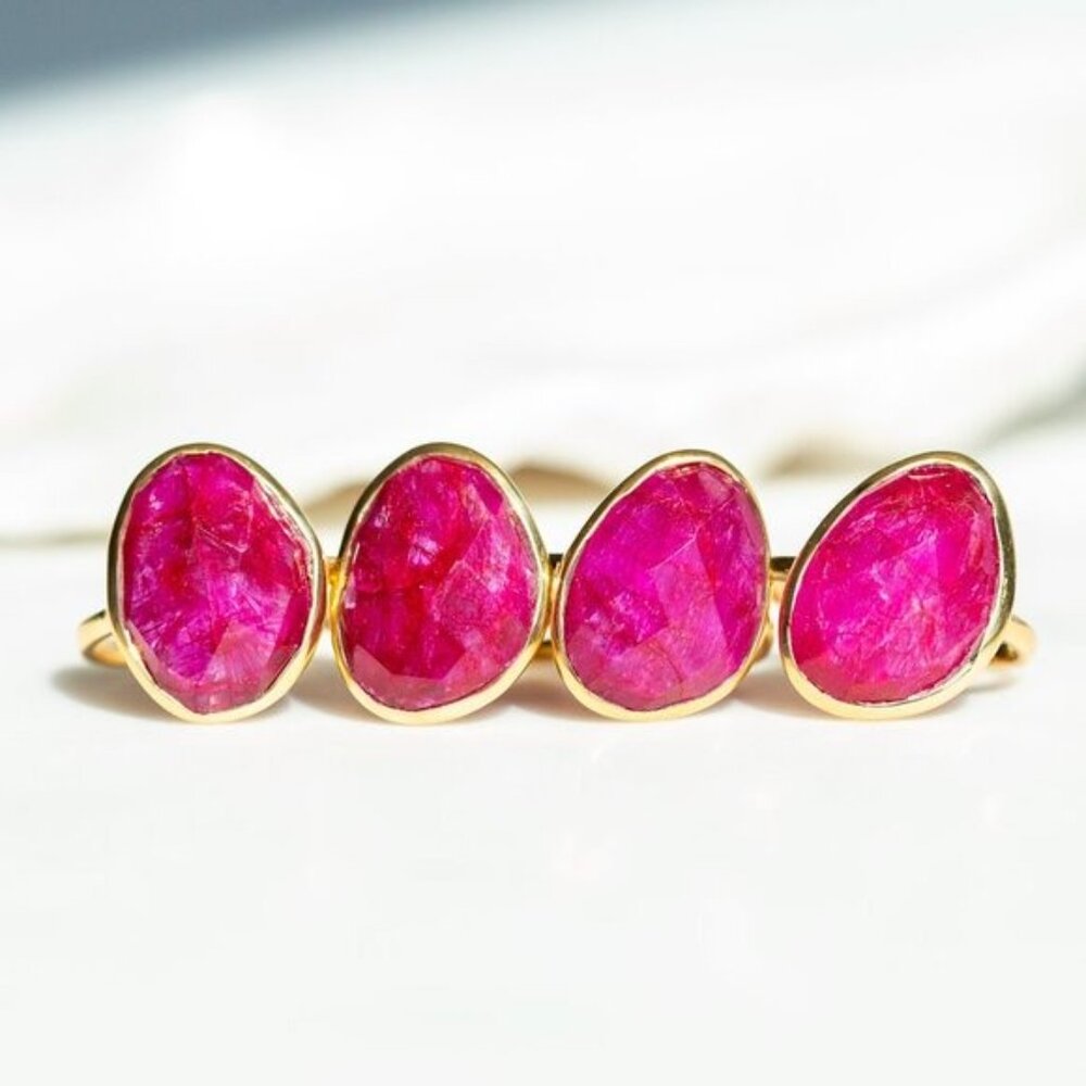 Gorgeous Statement Ring Ruby Gemstone Cocktail Ri… - image 3